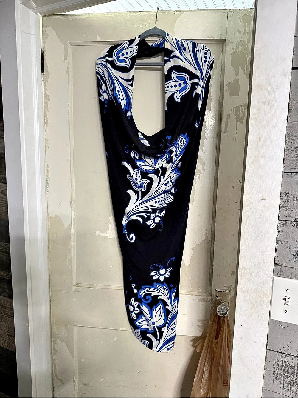 Freeshine Sultry Fave Halter Cowl Neck Floral Maxi Dress